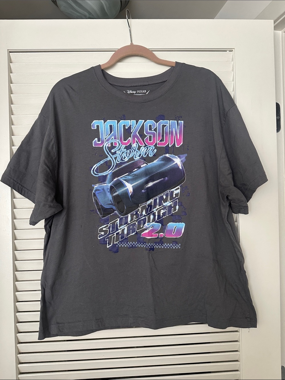 Disney Pixar Jackson Storm Graphic Tee - Charcoal with Neon Print